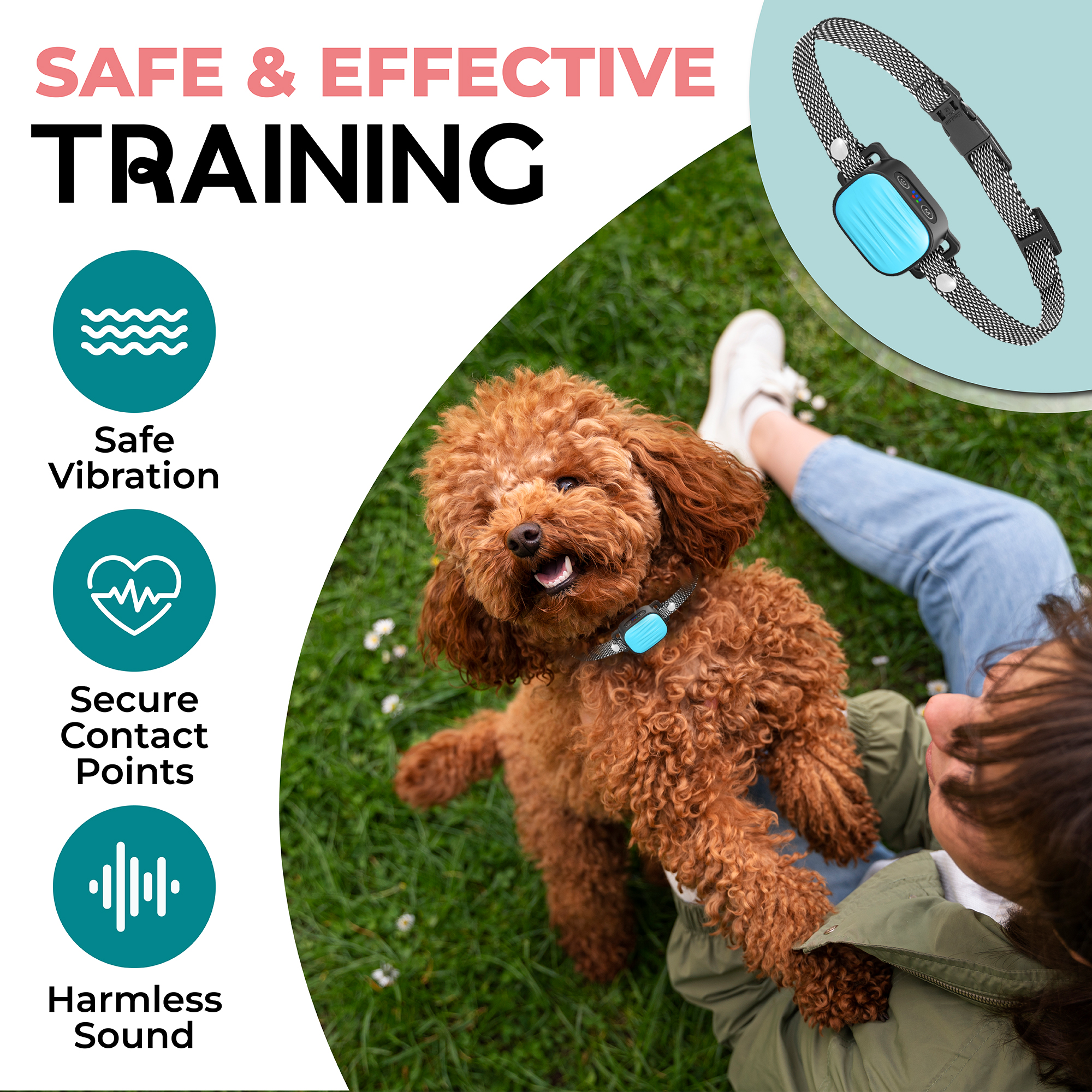 Smart Bark Collar for Small Dogs (blue)