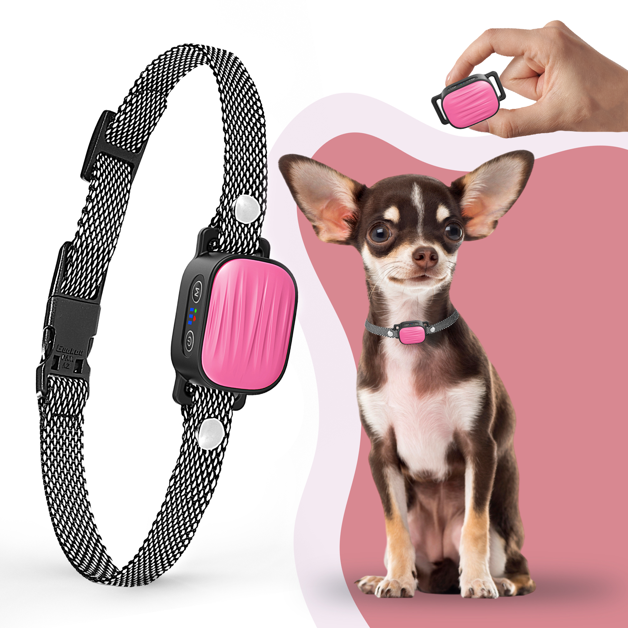Smart Bark Collar for Small Dogs (pink)