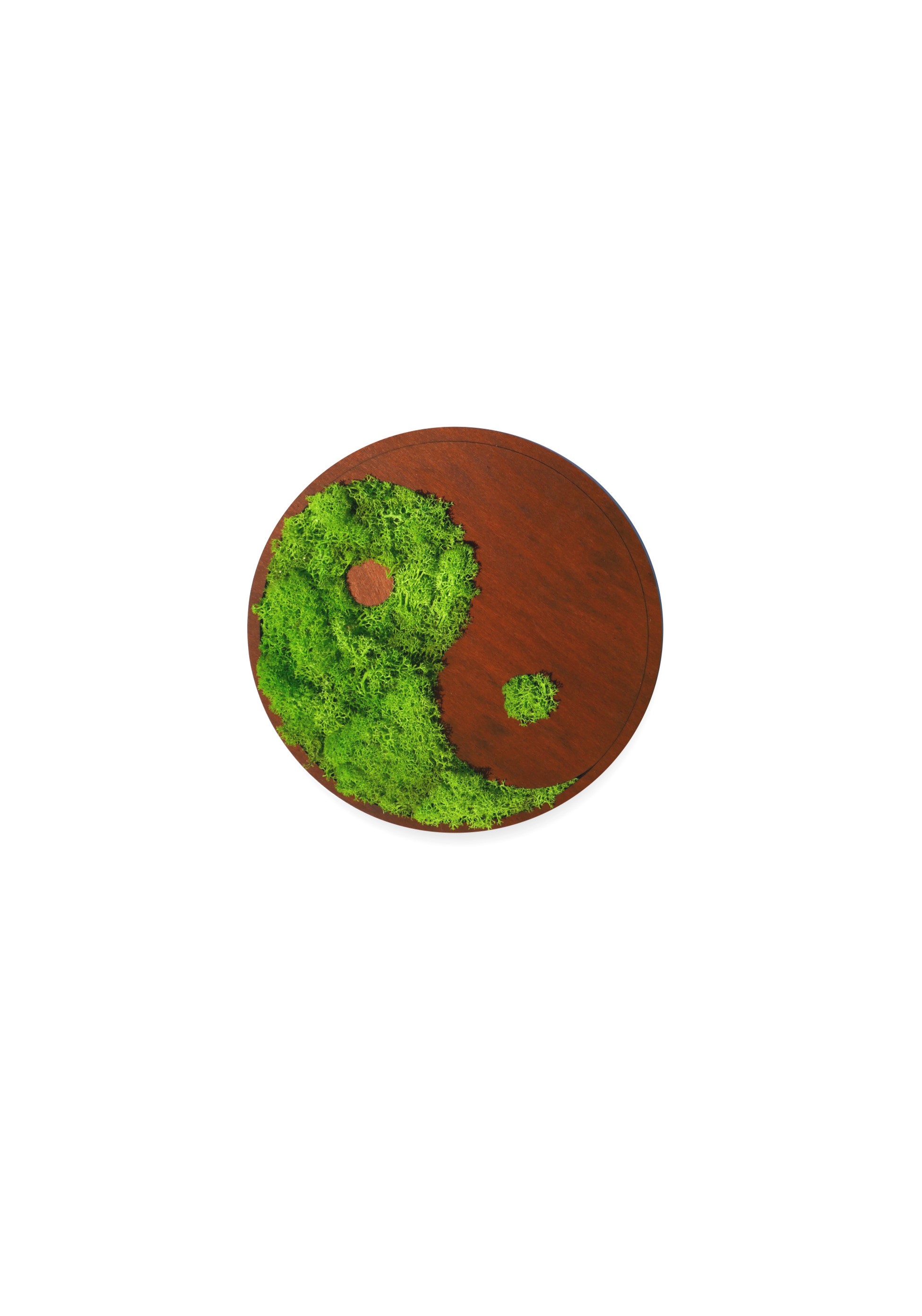Yin und Yang | Bild aus Moos und Holz