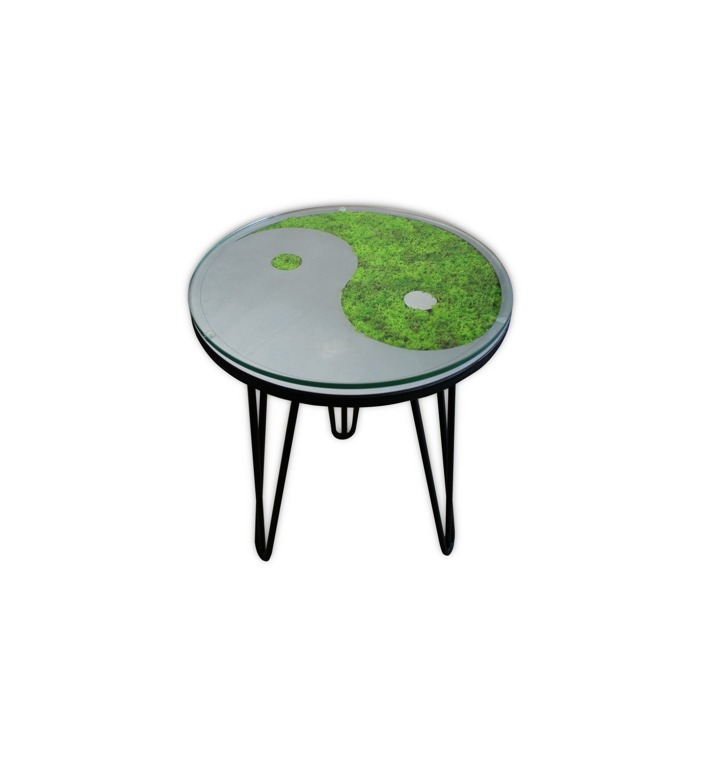 Yin und Yang | Couchtisch mit Islandmoos