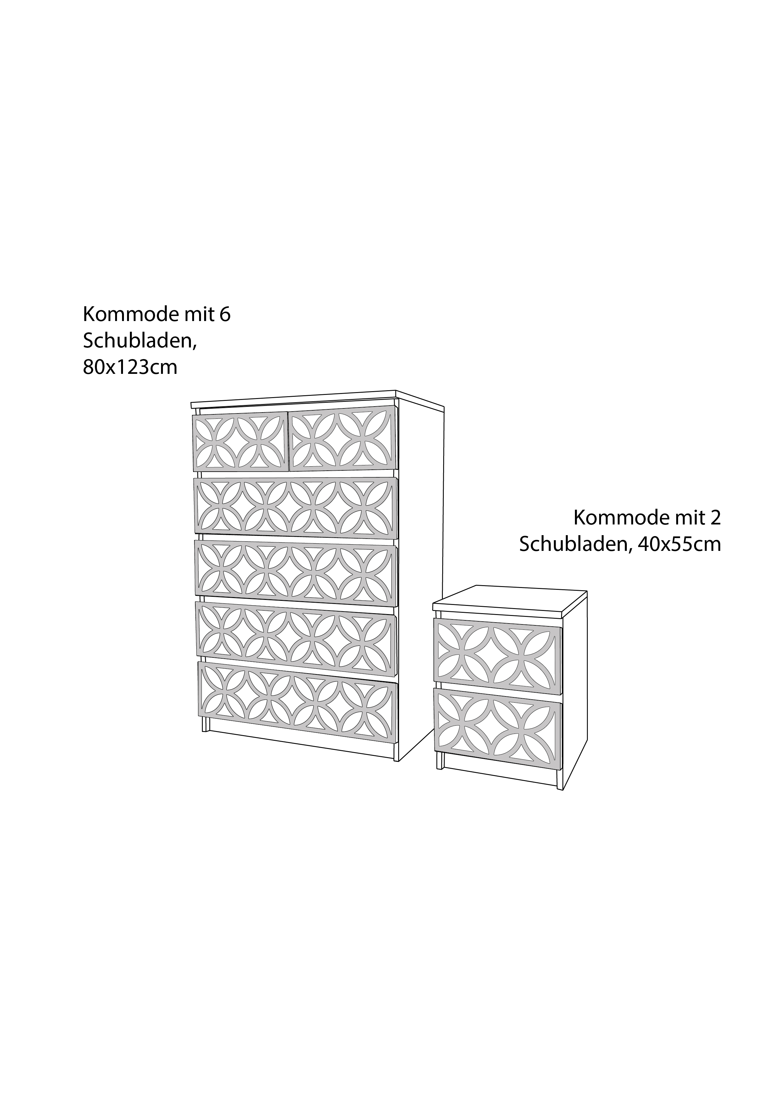 Spiegelpaneele für Malm Kommoden