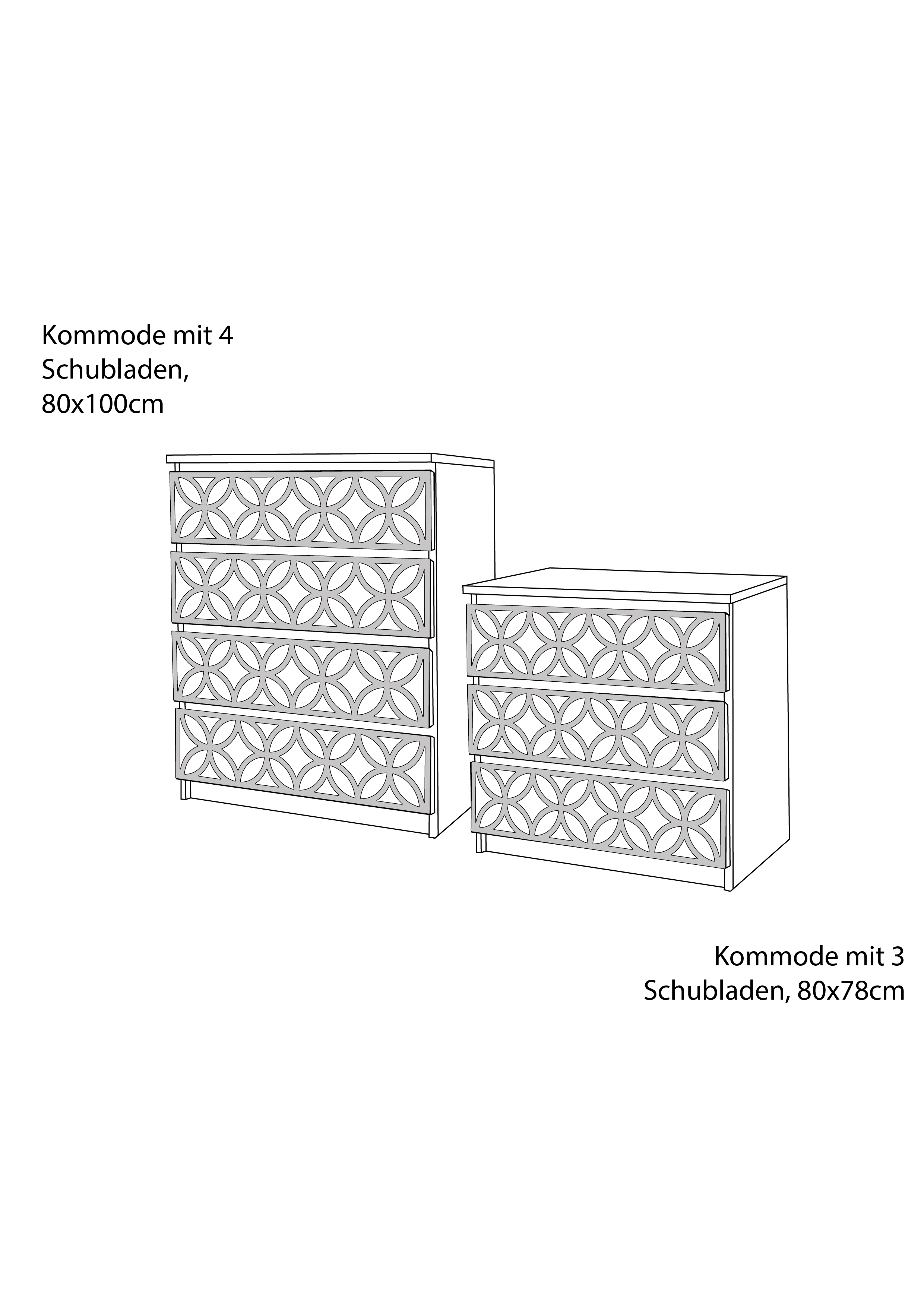Spiegelpaneele für Malm Kommoden