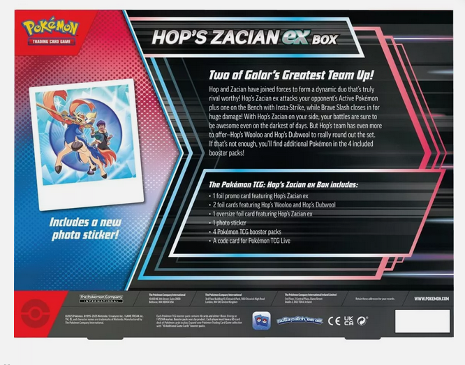 Pokemon Journey Together Hop's Zacian EX Box