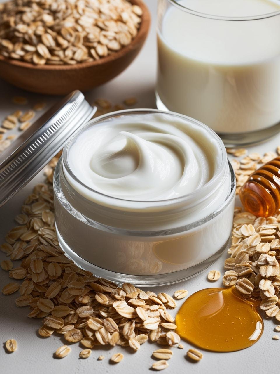 Crema Facial Nutritiva de Avena, leche y miel