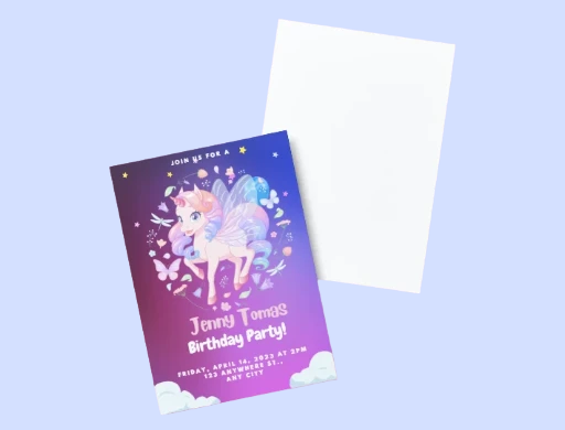 Unicorn Birthday Invitation 