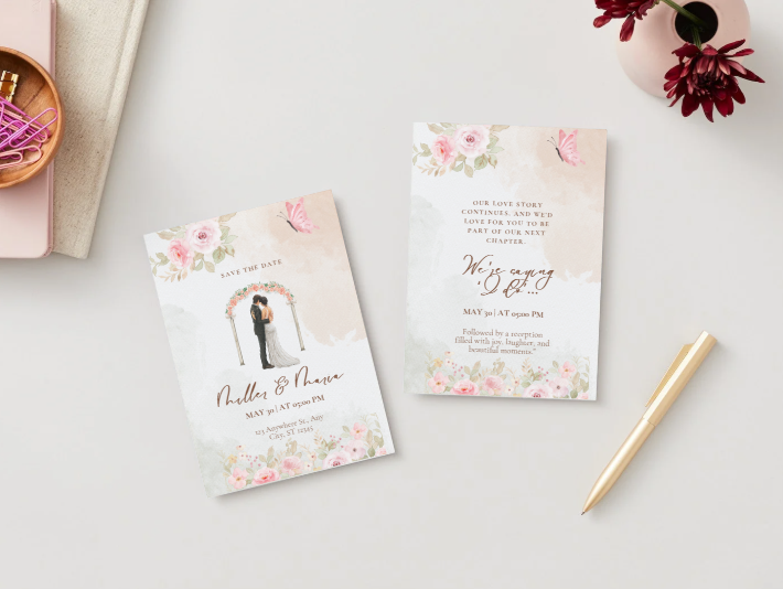 Floral Wedding Invitation Mobile video 