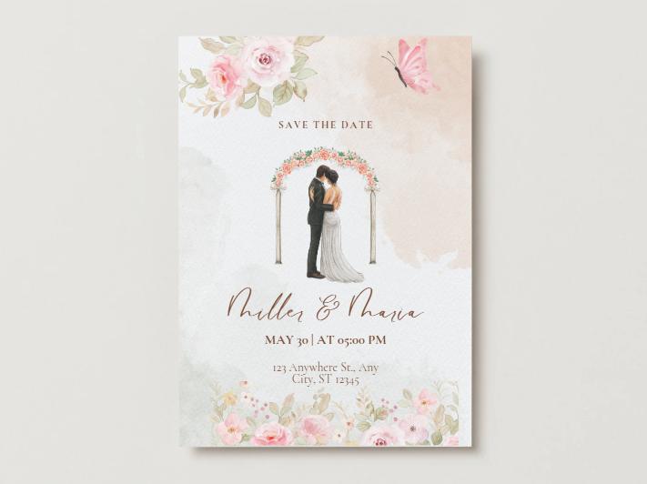 Floral Wedding Invitation Mobile video 