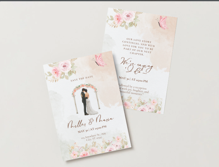 Floral Wedding Invitation Mobile video 