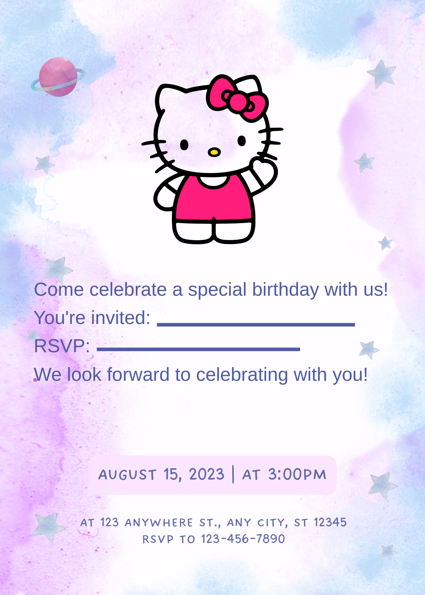 Hello Kitty Invitation