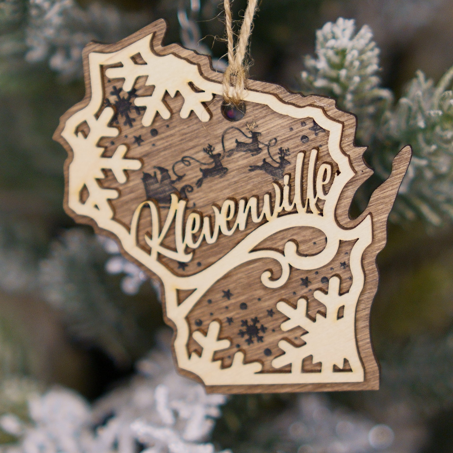 Wisconsin Town Wooden Ornament