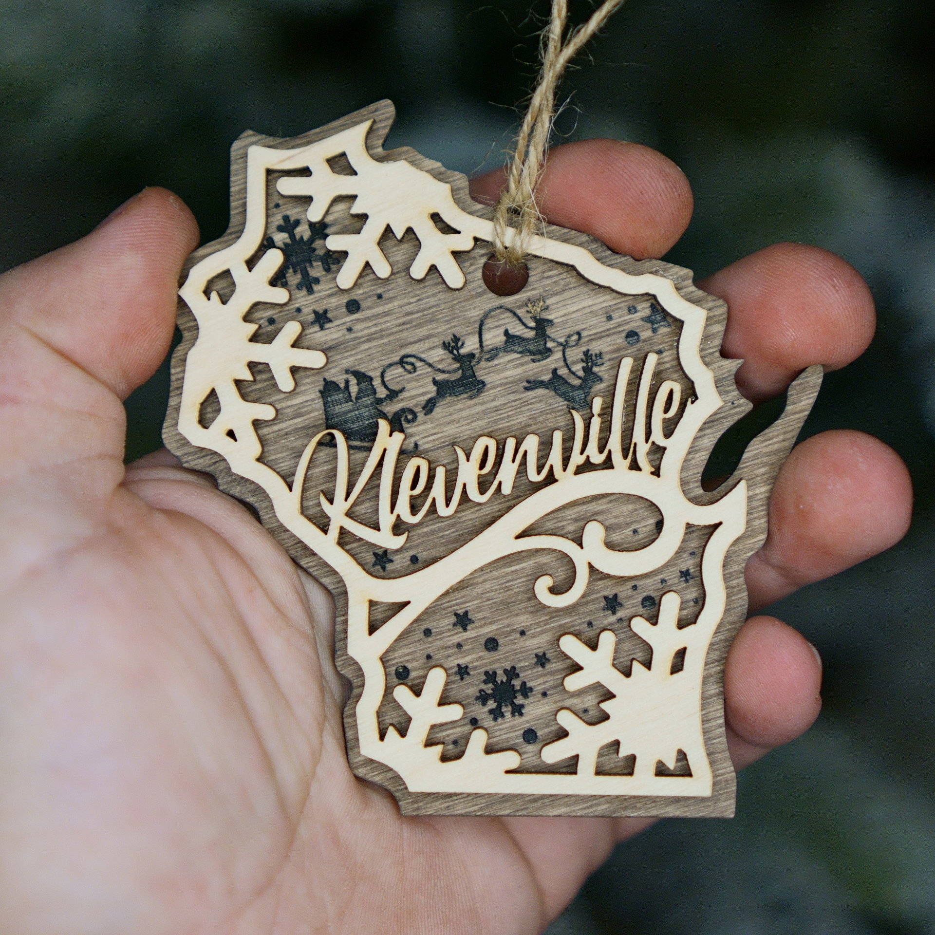 Wisconsin Town Wooden Ornament