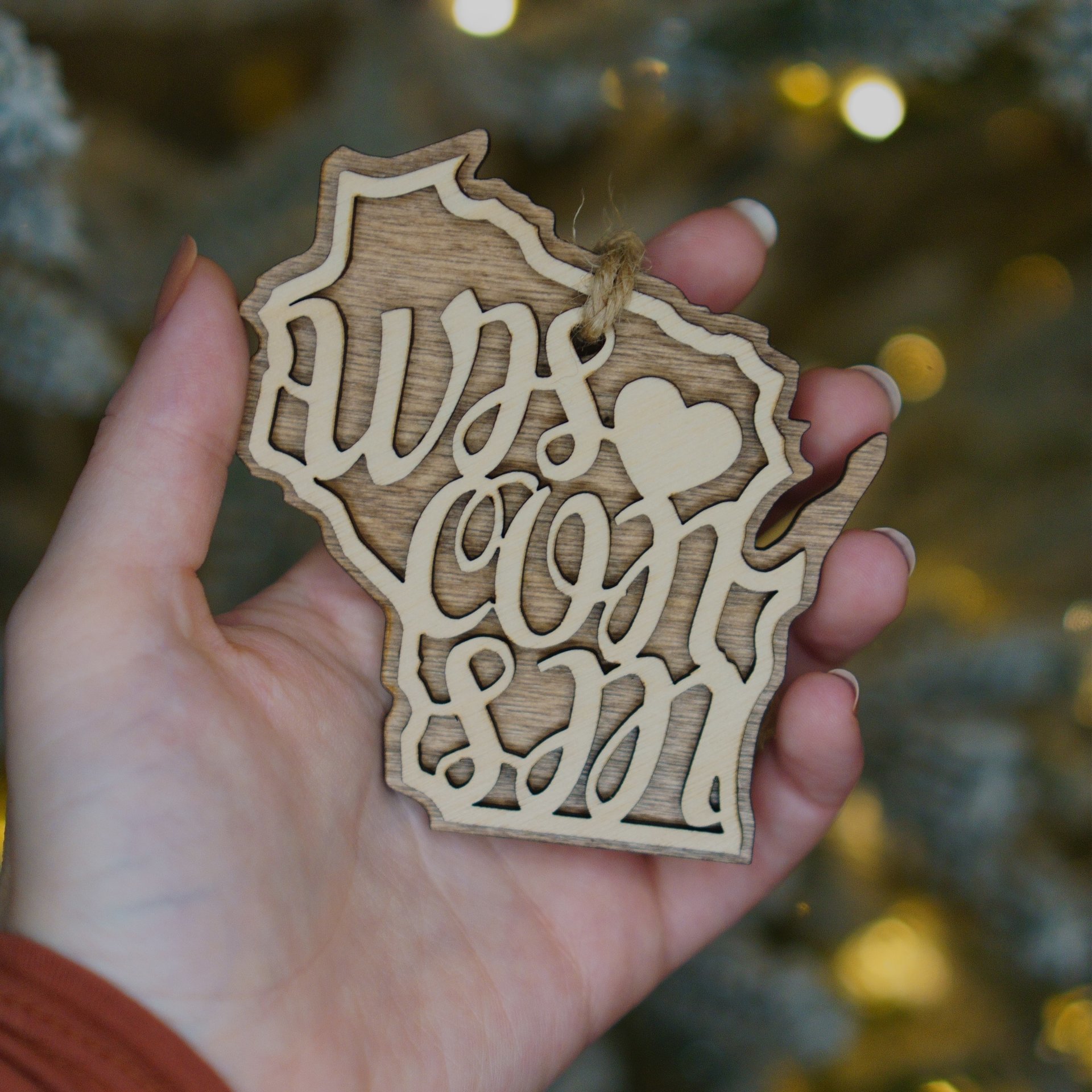 Wisconsin Wooden Ornament