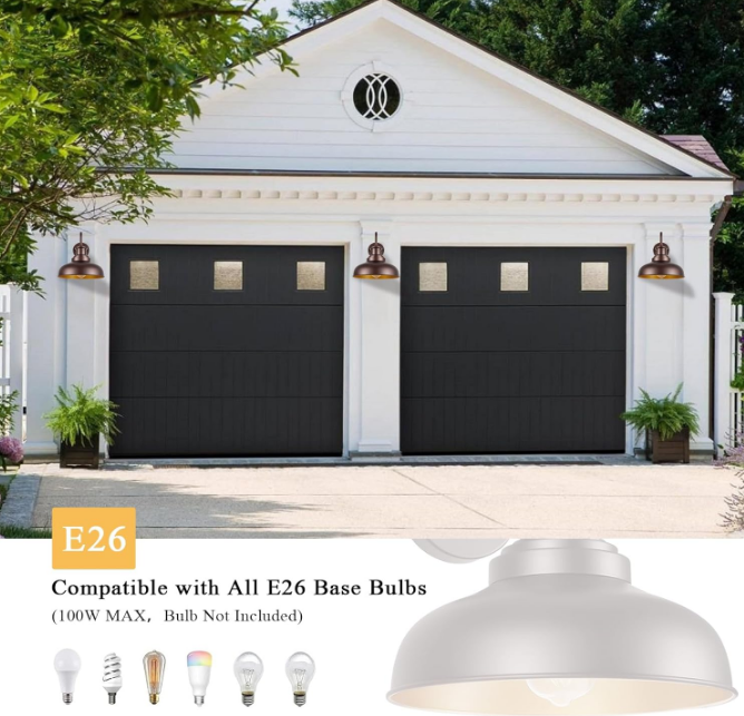 Gooseneck Barn Light Outdoor Wall Sconce Farmhouse Exterior Wall Mount Light Vintage Wall Lighting Fixture Industrial Black Wall Lantern for Porch Entryway, Garage