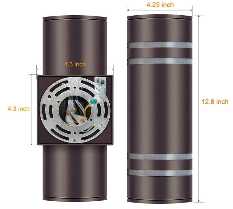 Outdoor Wall Lights Exterior, Modern Outside Sconce Wall Lighting, Exterior Light Fixture Wall Mount Oil Bronze Cylinder, Up Down Outdoor Lights for Garage, House, Porch
