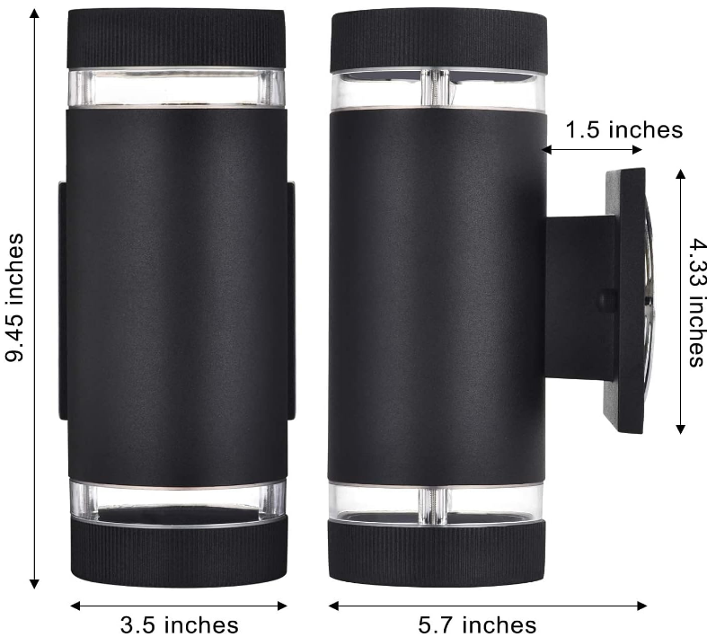 Bling Dusk to Dawn Outdoor Lighting, Up and Down Lights Outdoor Wall Light, Modern Outdoor Light Fixture Exterior Lights Wall Mount, IP65 Cool White 6000K Wall Sconce for House Garage, 3 Pack