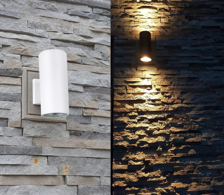 Outdoor Wall Light, Exterior Lighting - ETL Listed, Die-Casting Aluminum Waterproof Wall Mount Cylinder Design - Up Down Light Fixture for Porch, Backyard and Patio (White)