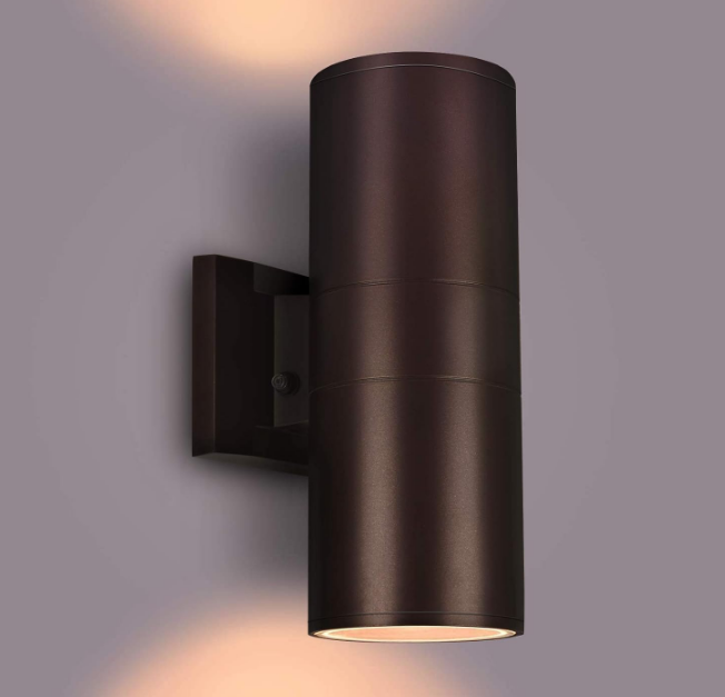 Outdoor Wall Lights Dusk to Dawn Exterior Lighting Fixtures Wall Mount - 2 Light Bulbs Included, Modern Sconces Wall Lighting- Up Down Exterior Outdoor Lights for Porch, Backyard and Patio