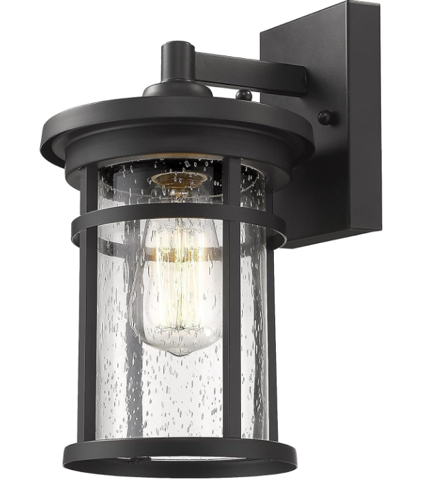Outdoor Wall Sconces, Exterior Wall Lantern, Outdoor Wall Lighting Fixture, Outdoor Wall Mounted Lights, Outdoor Wall Lights for Patio, Porch, Garden,Balcony (Black, 12" H)