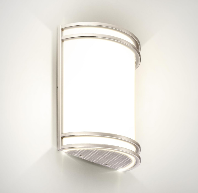 LED Indoor Wall Mount Light Fixture - 10 Inch Modern Interior Brushed Nickel Wall Sconce Lighting - 3000K 4000K 5000K Adjustable - Half Cylinder Hallway Light Fixture - ETL & Energy Star