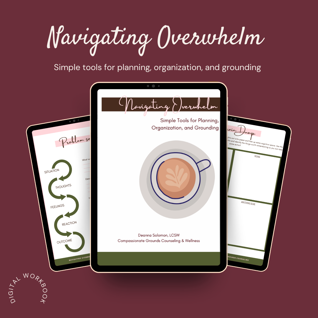 Navigating Overwhelm: A digital workbook for planning, organization, and self care