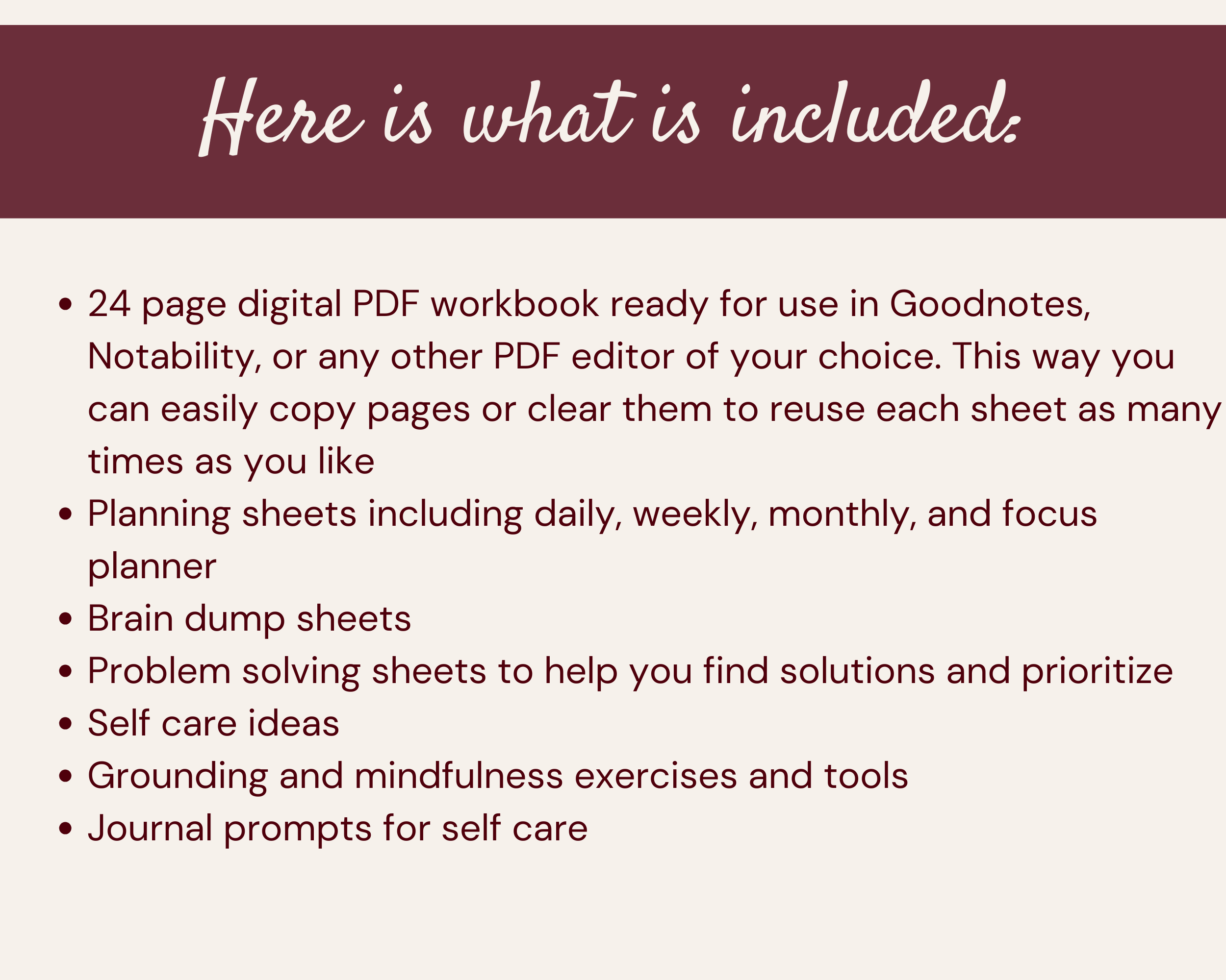 Navigating Overwhelm: A digital workbook for planning, organization, and self care