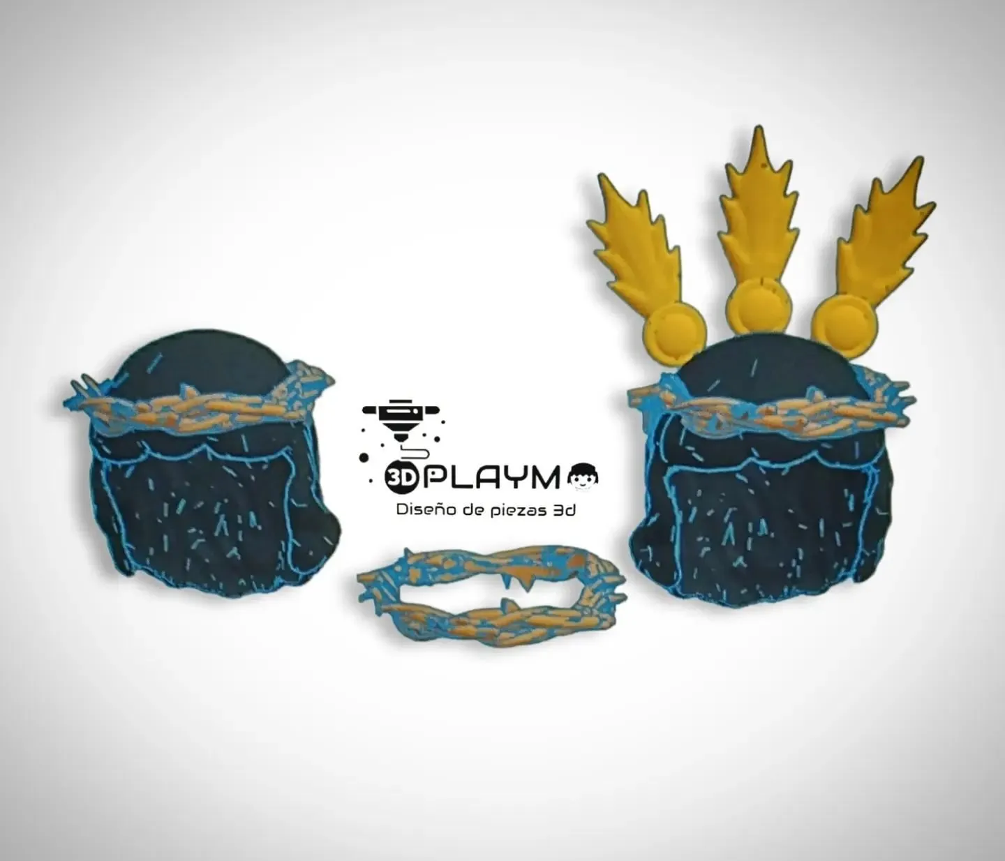 Peluca con corona de espinas y potencias