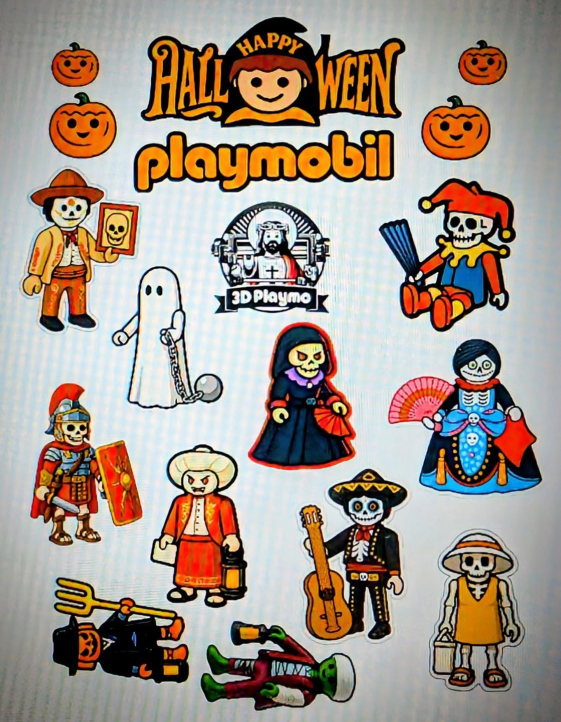 Stiker de figuras Playmobil Halloween