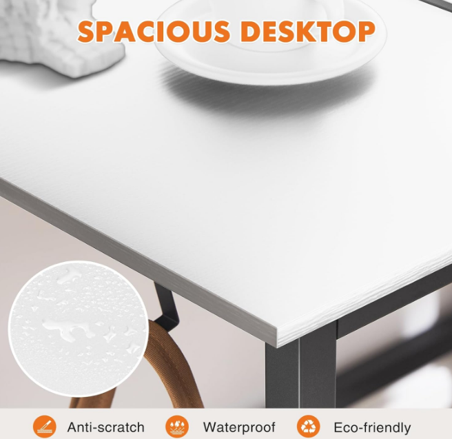 Computer Desk - 32 Inch Small Office Writing Work Study Kids Student Teacher Home Bedroom Table Storage Bag Headphone Hooks & no Wheels - White