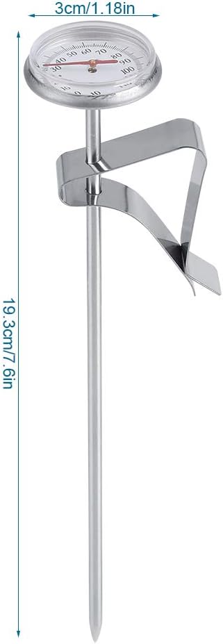 -10~110℃ Thermomètre à Lait en Acier Inoxydable