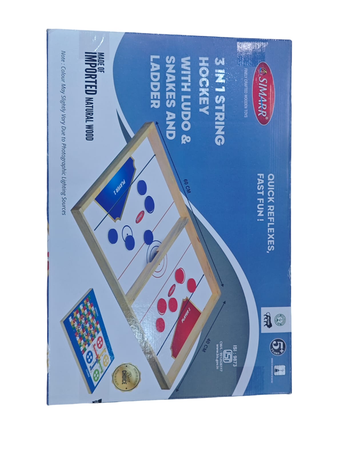 3 IN 1 STRING HOCKEY WITH LUDO AND SNAKES AND LADDER SIMARR