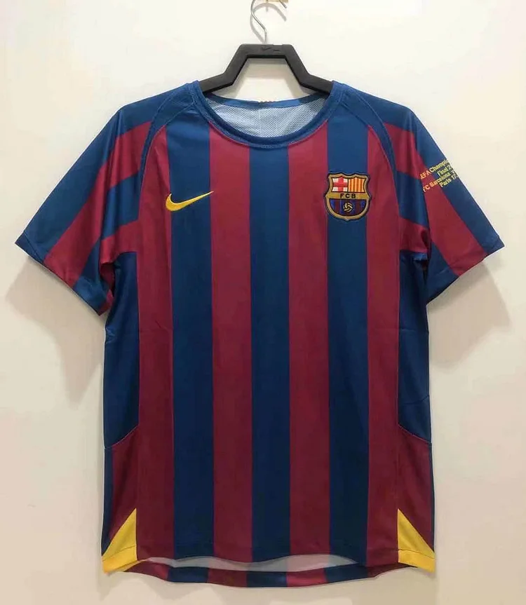 Camiseta de fútbol retro del Barcelona 2005/2006 de local, UEFA Champions League