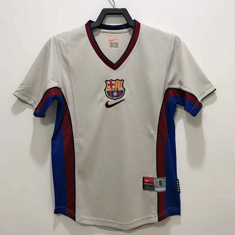 Camiseta de fútbol retro visitante del Barcelona 1998/1999