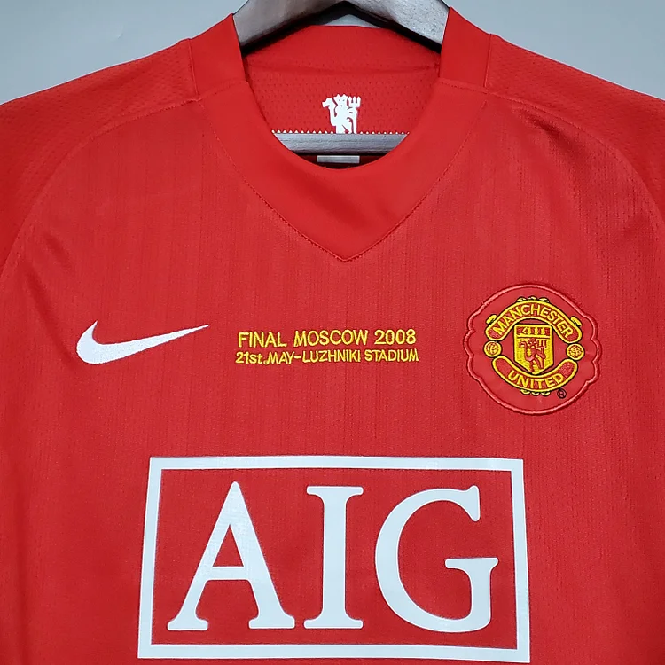 Camiseta de fútbol retro de la Liga de Campeones del Manchester United 2007/2008
