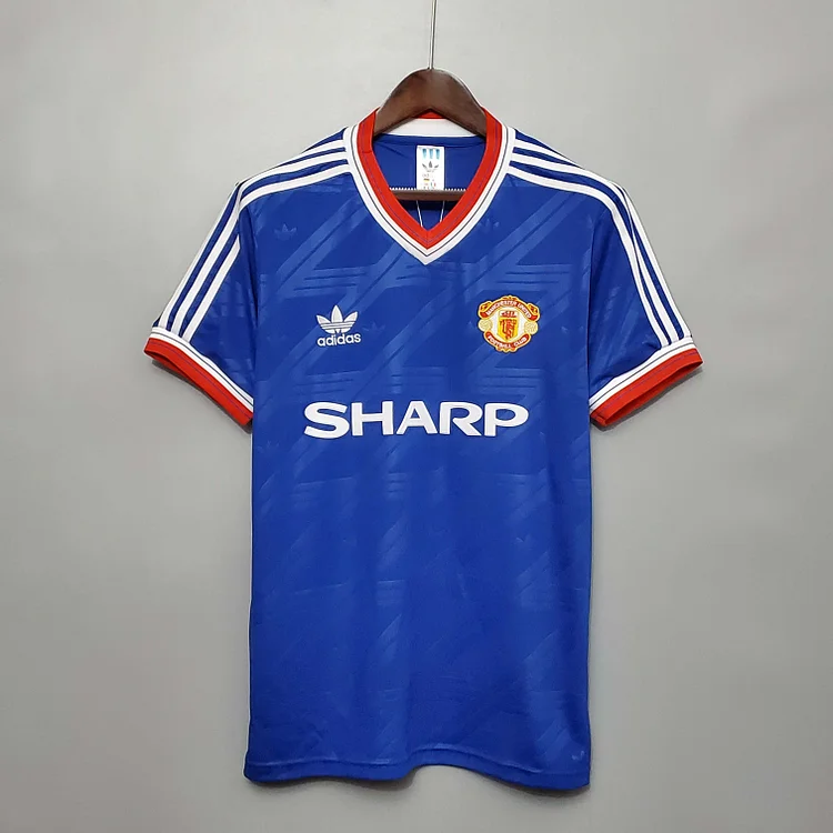 Camiseta de fútbol retro de visitante del Manchester United 1986/1988