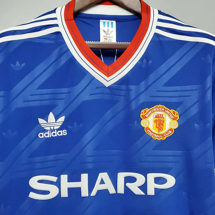 Camiseta de fútbol retro de visitante del Manchester United 1986/1988