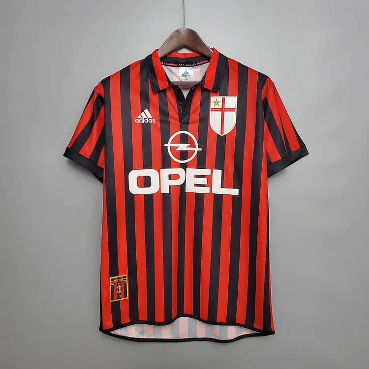 Camiseta de fútbol retro local del AC Milan 1999/2000