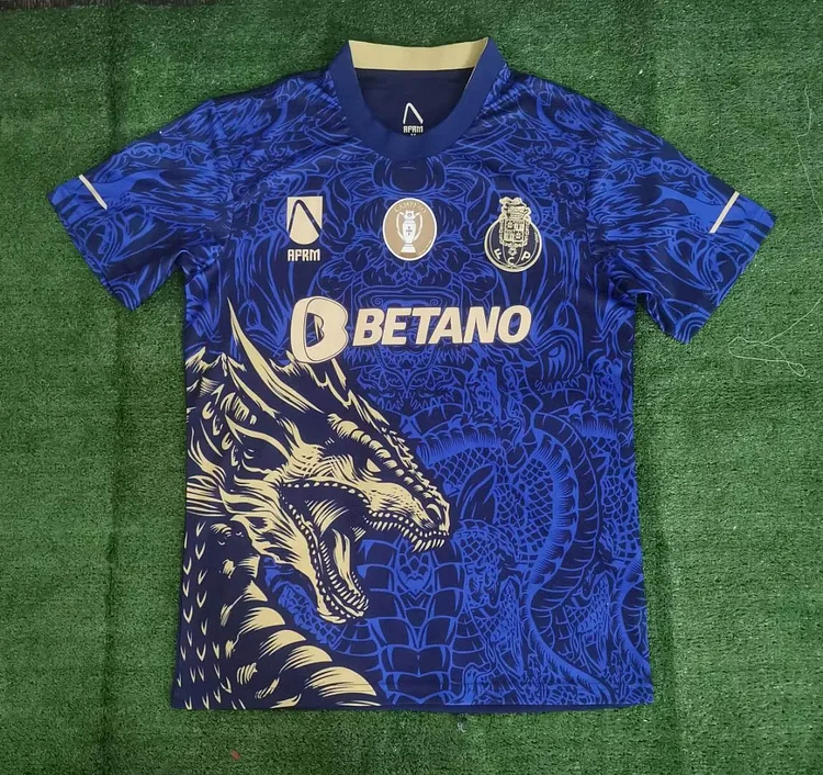 Camiseta de fútbol azul edición especial del dragón del Porto