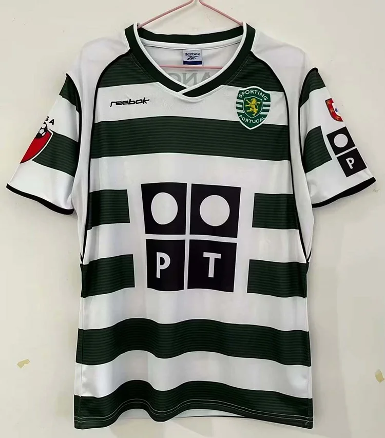 Camiseta de fútbol retro local del Sporting de Lisboa
