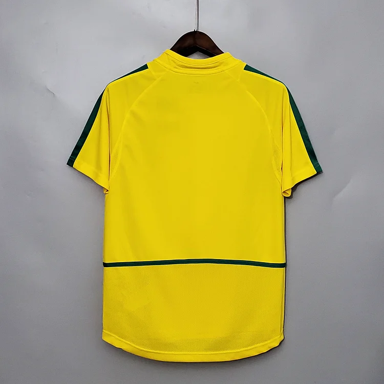 Camiseta retro de fútbol local Brasil de 2002