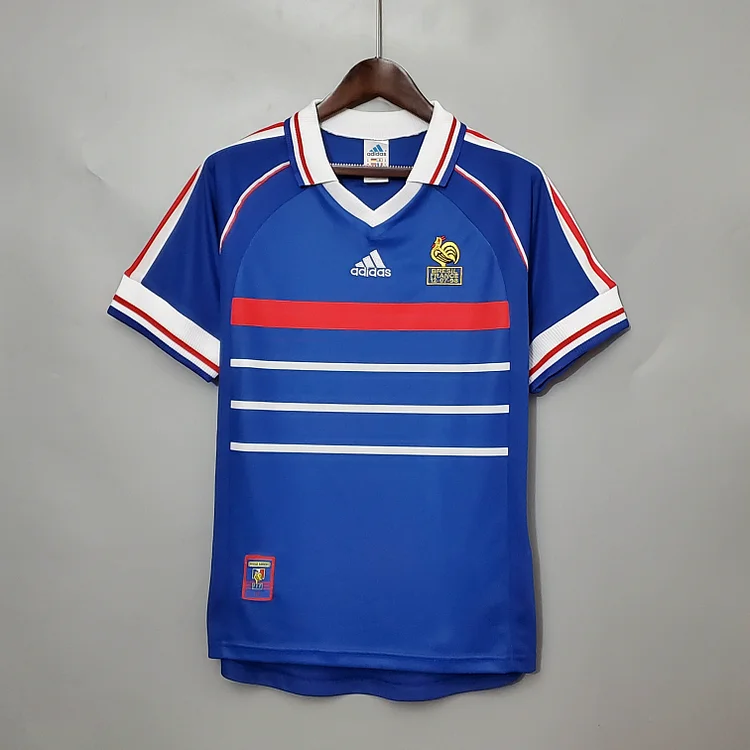 Camiseta retro de fútbol local de Francia 1998