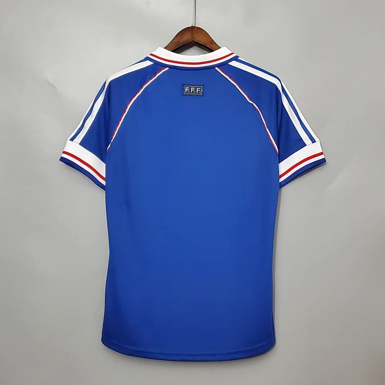 Camiseta retro de fútbol local de Francia 1998