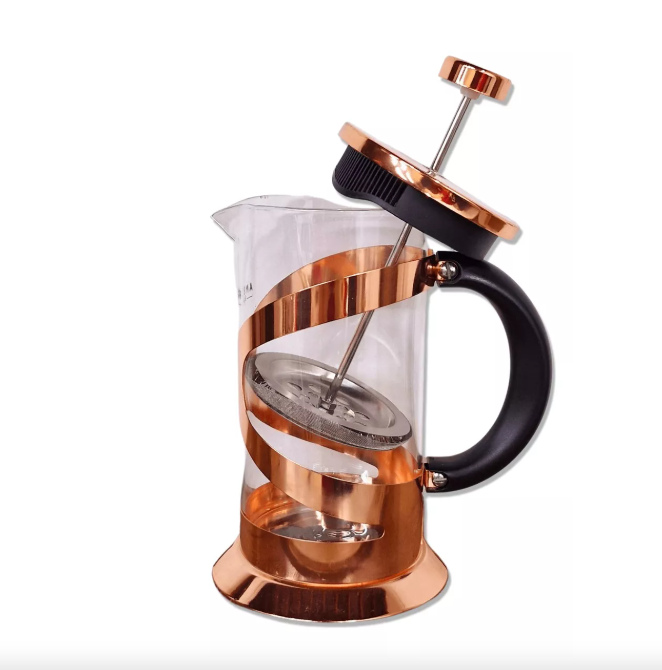 Cafetera Prensa Francesa Oro Rosa 600ml De Lujo