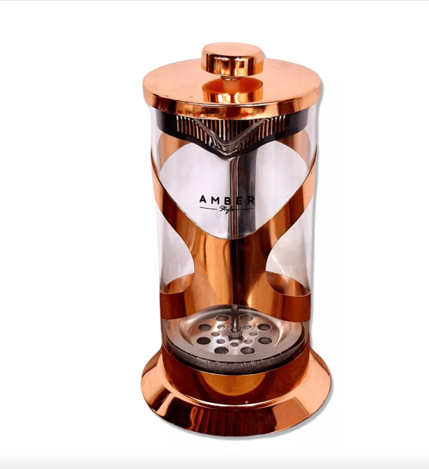 Cafetera Prensa Francesa Oro Rosa 600ml De Lujo