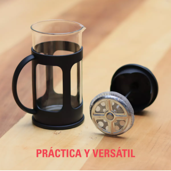 Cafetera Prensa Francesa 350ml Embolo Negra Filtro Acero