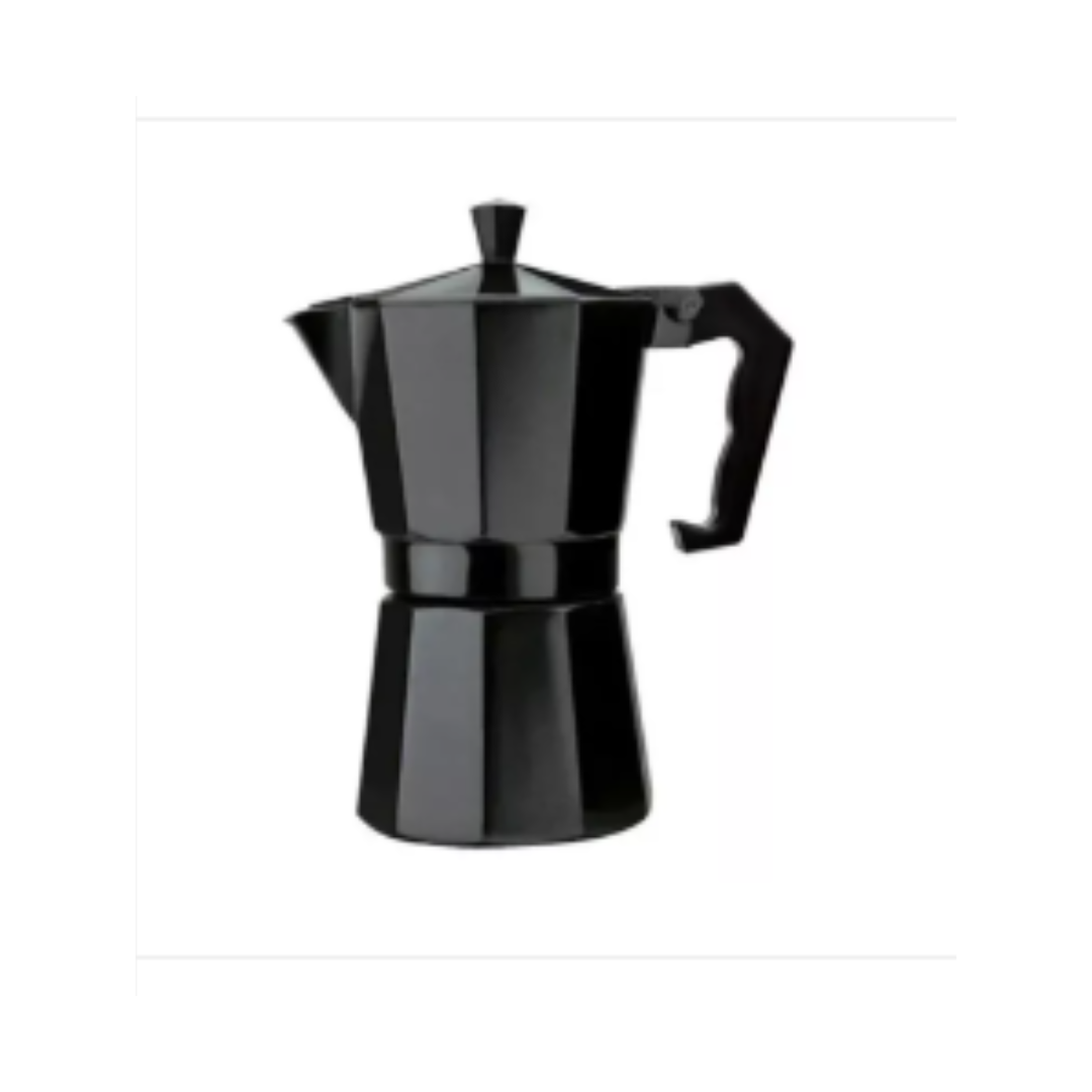 Cafetera Italiana Moka 6 Tazas (300 cc) Negra Color Negro