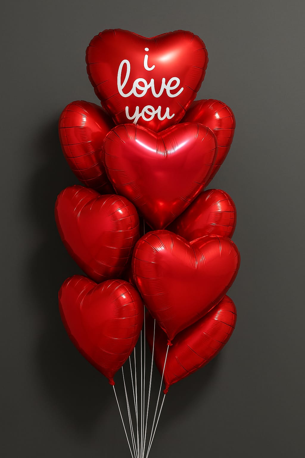 Heart-shaped foil balloons