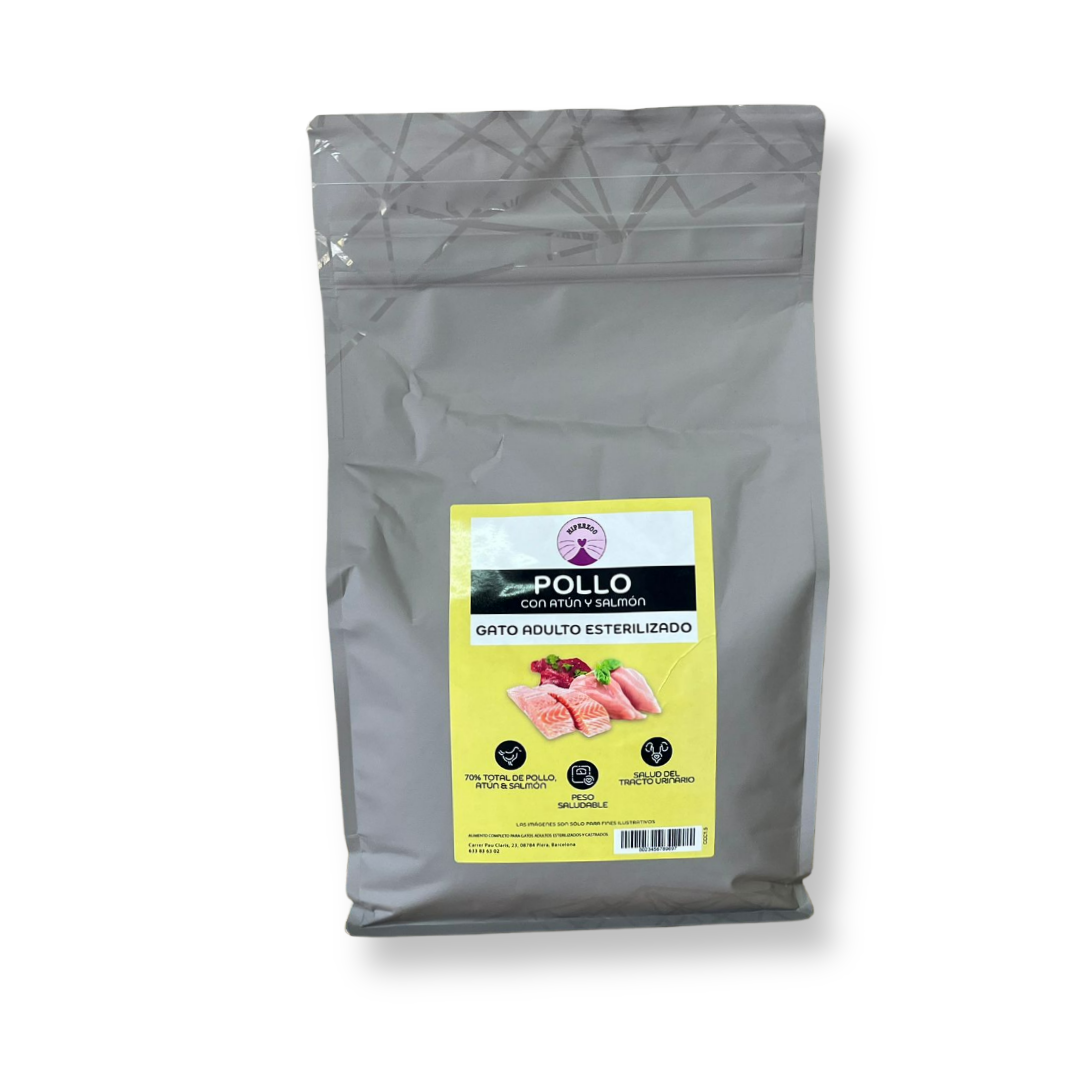 Pollo con atún y salmón