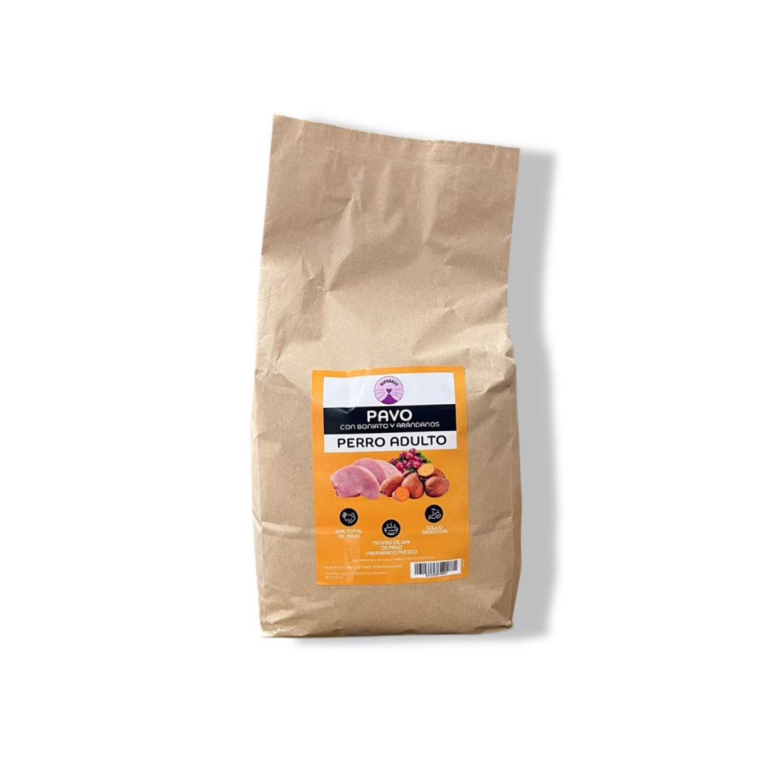 Pavo con boniato y arándanos