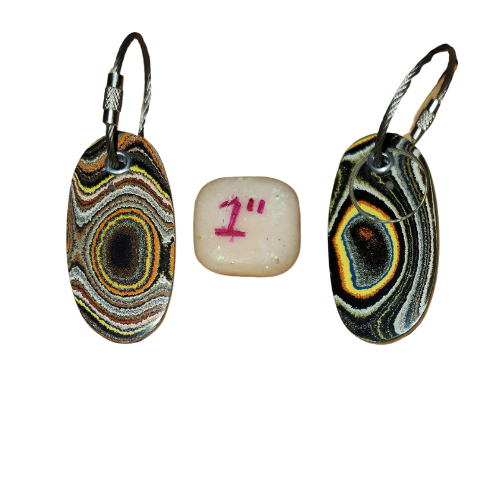 Fordite Keychain - Vintage 1960s Ford