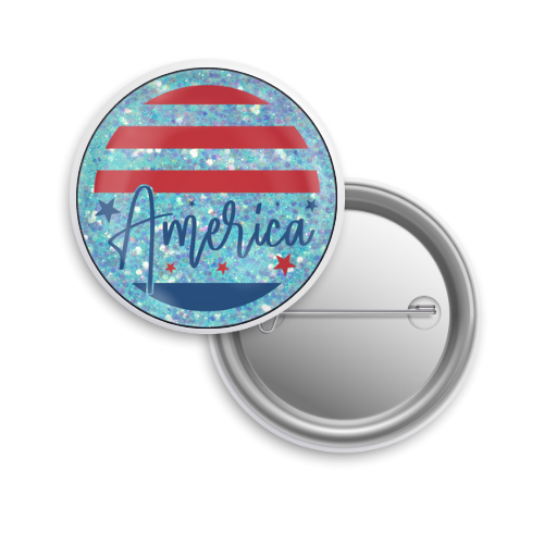 Button: Patriotic, Pin-Back Style: America
